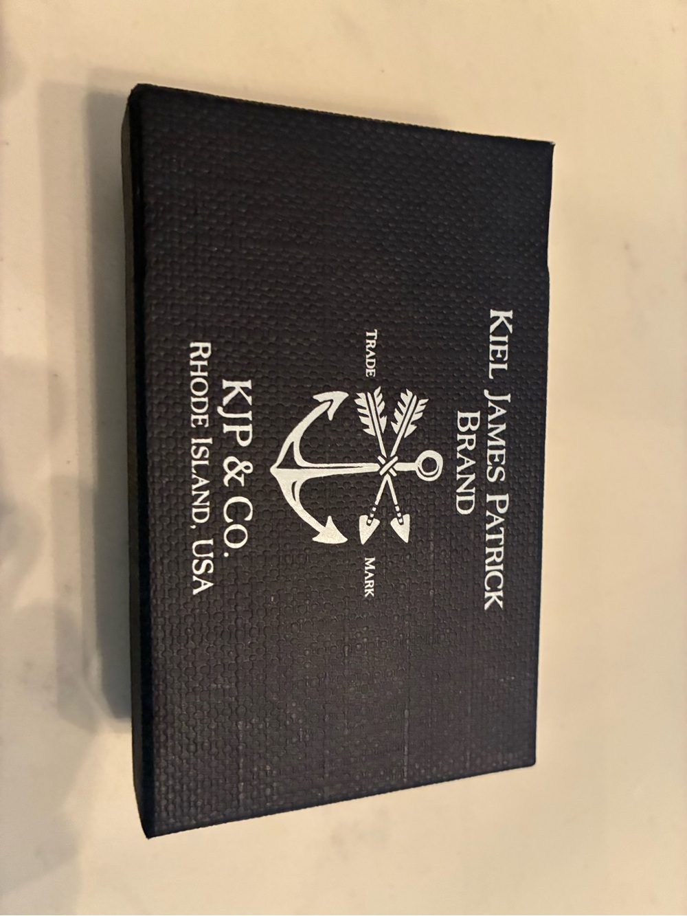 Kiel James Patrick Navy Gift Box with White Anchor Logo
